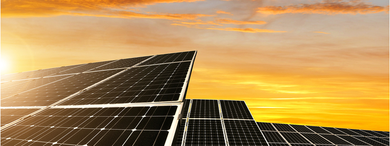 Saint Albans VT Or. Solar Panel Sunset